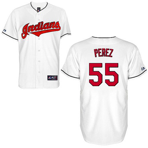 Roberto Perez #55 Youth Baseball Jersey-Cleveland Indians Authentic Home White Cool Base MLB Jersey